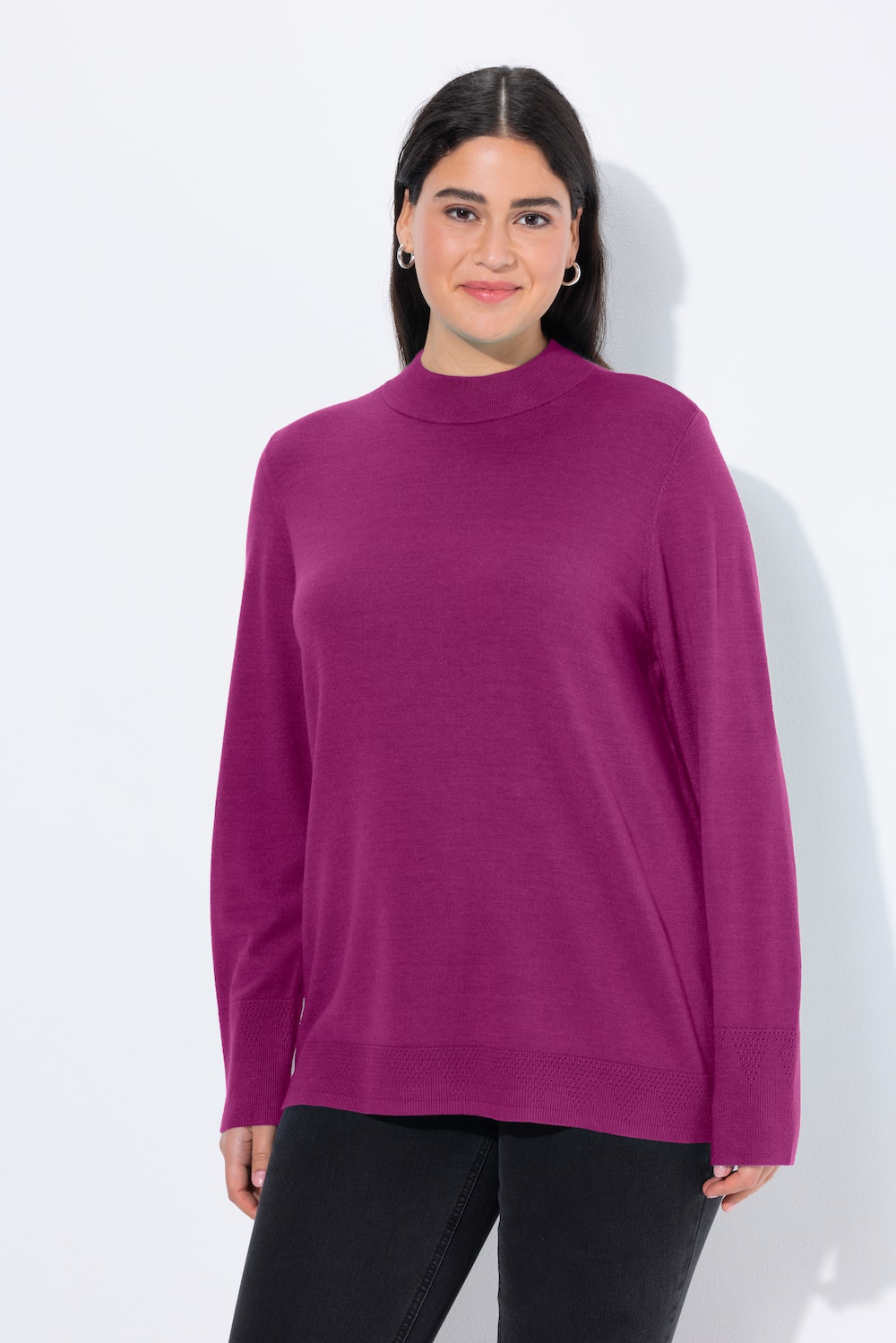 Große Größen Pullover, Damen, lila, Größe: 58/60, Viskose/Polyester/Synthetische Fasern, Ulla Popken