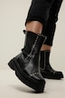 Botas de cuero, botas Chelsea, remaches decorativos, suela con perfil, ancho ??
