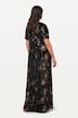 Abendkleid, Samt, V-Ausschnitt, Halbarm