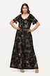 Abendkleid, Samt, V-Ausschnitt, Halbarm