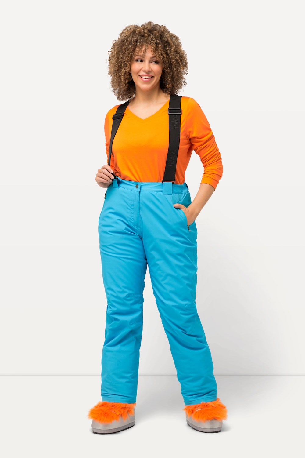 Grote Maten Functionele thermobroek, Dames, turquoise, Maat: 44, Polyester, Ulla Popken