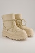 Schneeboots, echtes Leder, Schnürung, Web-Fellfutter, Weite H
