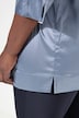 Skjortebluse af satin, kasseformet, med V-udskæring og 3/4-ærmer