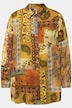 Skjortebluse med patchprint, skjortekrave, lange ærmer