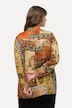 Skjortebluse med patchprint, skjortekrave, lange ærmer