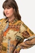 Skjortebluse med patchprint, skjortekrave, lange ærmer