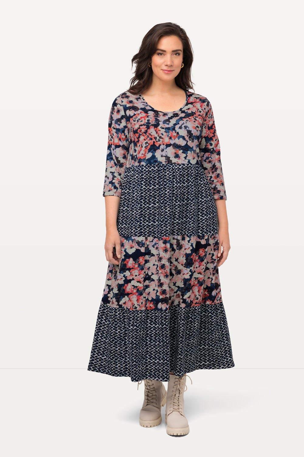 Große Größen Midikleid, Damen, blau, Größe: 54/56, Baumwolle, Ulla Popken