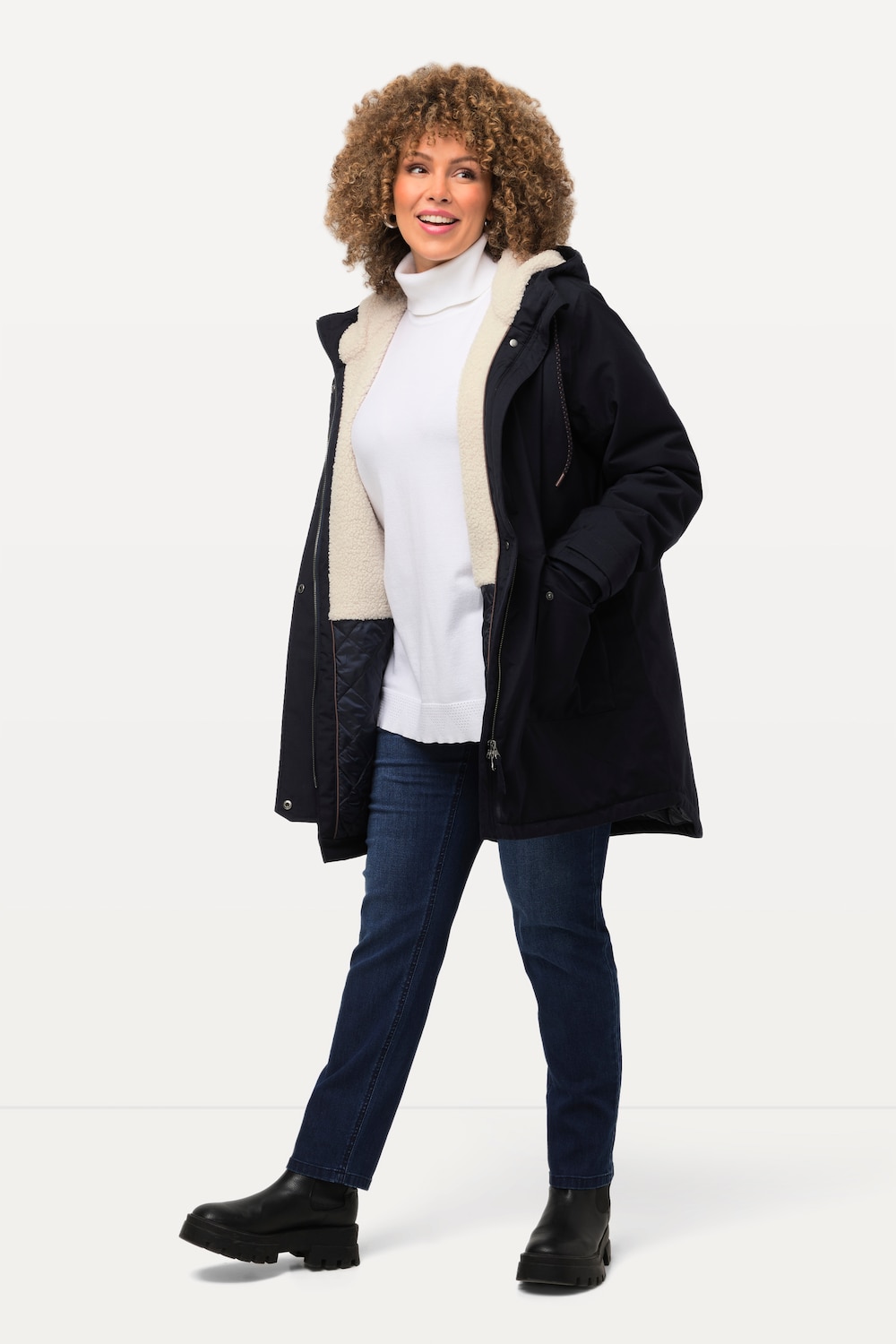 Große Größen HYPRAR Funktions-Steppjacke, Damen, blau, Größe: 50/52, Polyester/Viskose, Ulla Popken