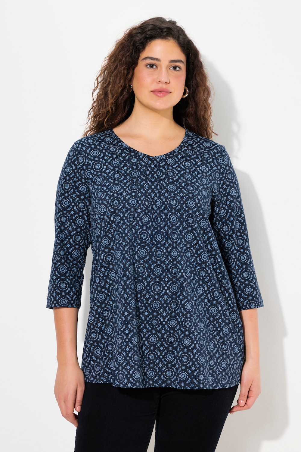 Große Größen Shirt, Damen, blau, Größe: 66/68, Baumwolle, Ulla Popken