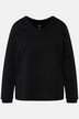 Sweatshirt, BLACK-rubberprint, V-hals, langemouwen