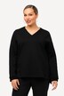 Sweatshirt, BLACK-rubberprint, V-hals, langemouwen