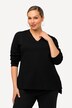 Sweatshirt, BLACK-rubberprint, V-hals, langemouwen