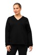 Mikina, gumový potisk BLACK, výstřih do V, dlouhé rukávy