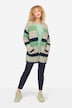 Strickjacke, multicolor, offene Form, Langarm