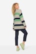 Strickjacke, multicolor, offene Form, Langarm