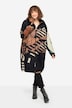 Funktionel jakke, oversize, maritimt all-overprint, teddyfor, 2-vejs lynlås
