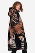 Funktionel jakke, oversize, maritimt all-overprint, teddyfor, 2-vejs lynlås