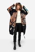 Funktionel jakke, oversize, maritimt all-overprint, teddyfor, 2-vejs lynlås