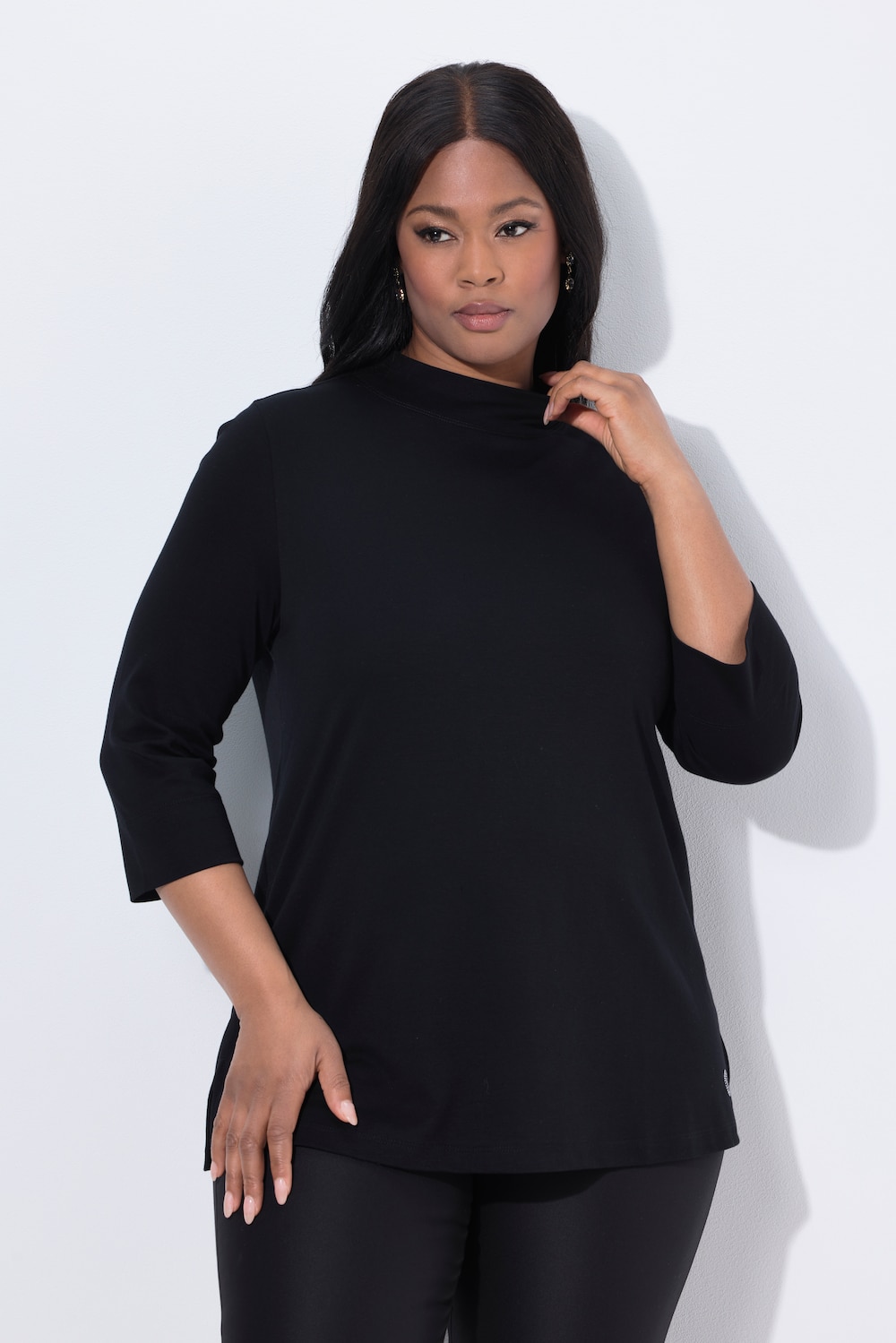 Große Größen Shirt, Damen, schwarz, Größe: 42/44, Baumwolle, Ulla Popken