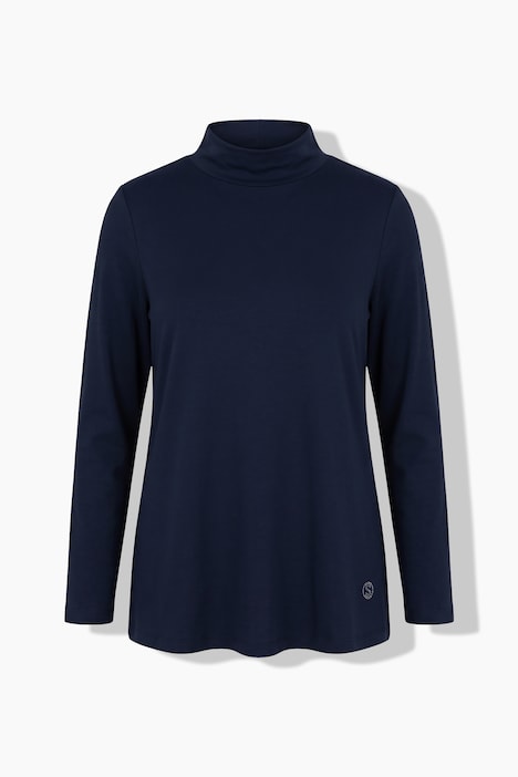 Shirt, A-Linie, Stehkragen, 3/4-Arm, Pima Cotton