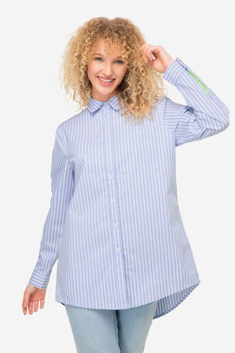 Striped Long Sleeve Button Down Blouse