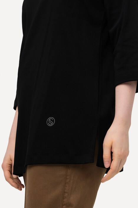Split Neck 3/4 Sleeve Pima Cotton Tee