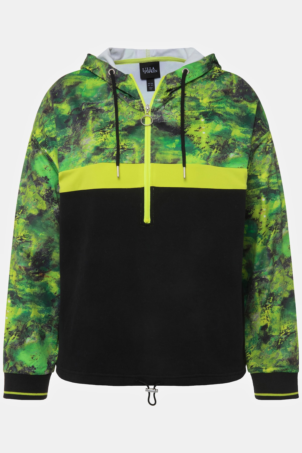 Stora storlekar Hoodie, Dam, svart, storlek: 50/52, Polyester/Bomull, Ulla Popken