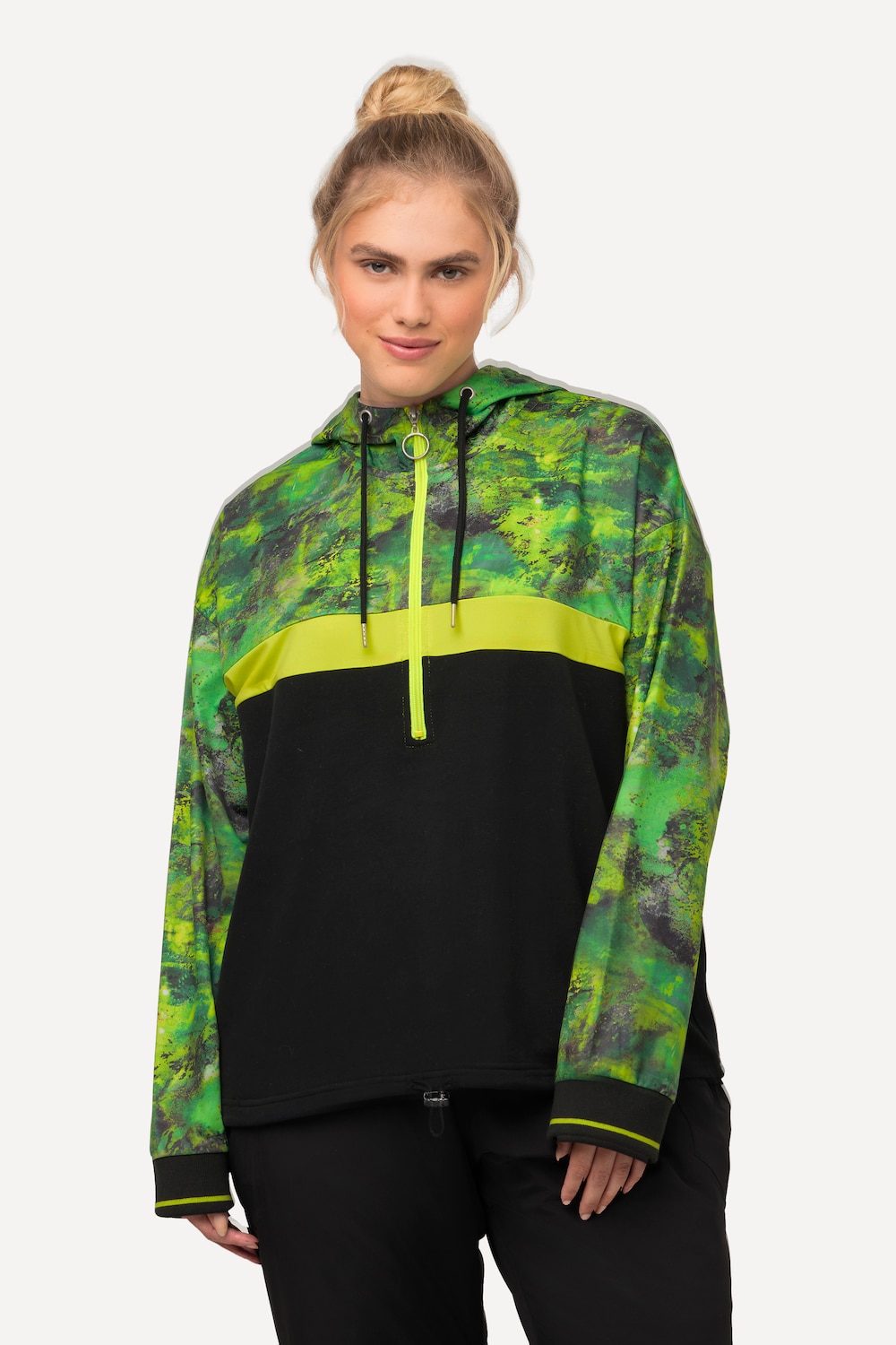 Große Größen Hoodie, Damen, schwarz, Größe: 54/56, Polyester/Baumwolle, Ulla Popken