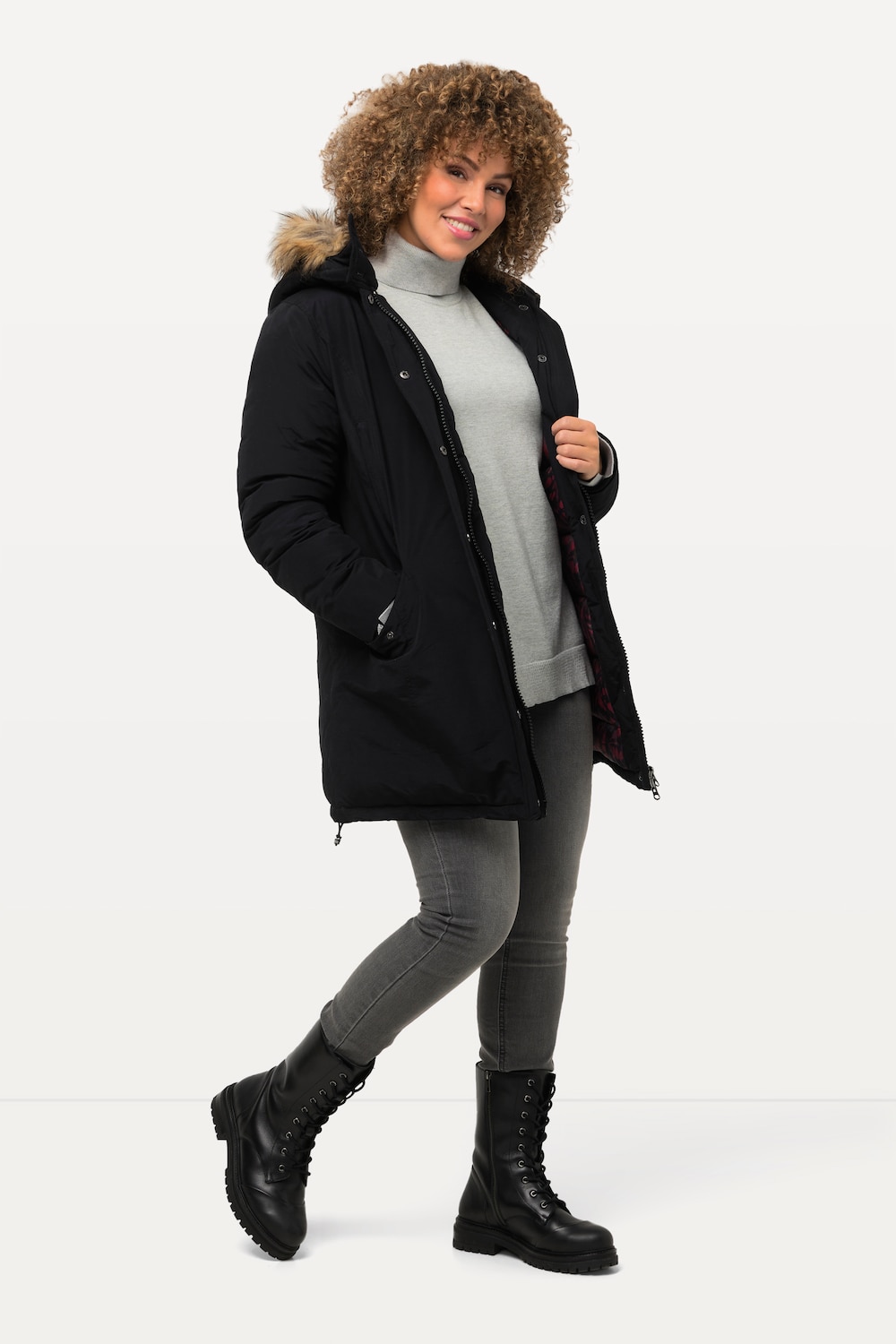 Große Größen HYPRAR Baumwoll-Funktionsjacke, Damen, schwarz, Größe: 42/44, Polyester/Baumwolle/Synthetische Fasern, Ulla...