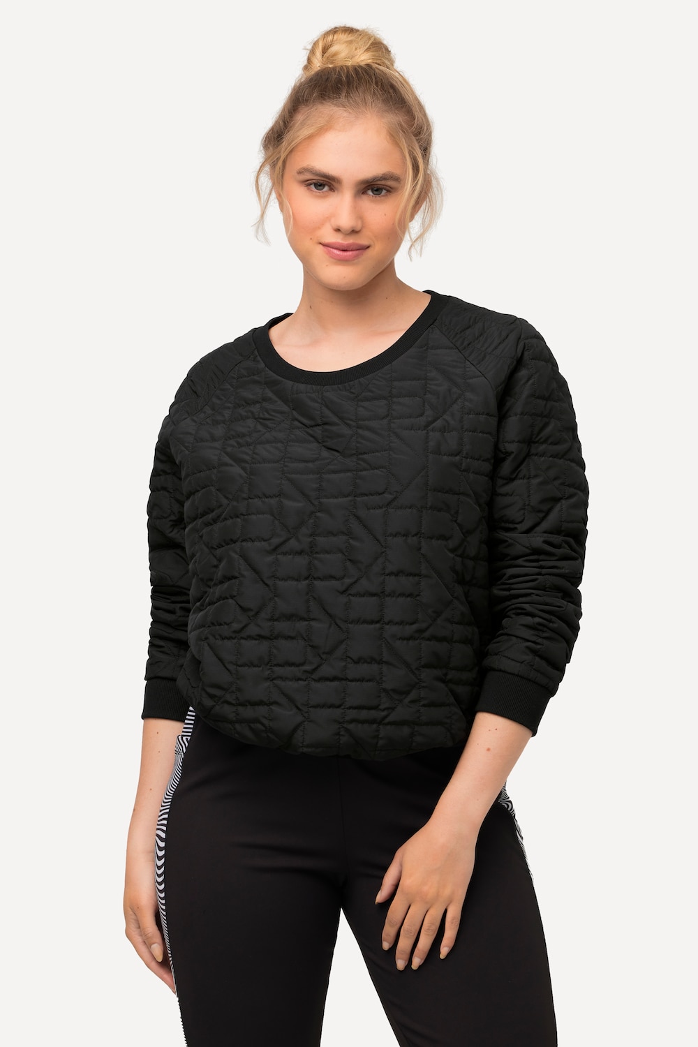 Große Größen Sweatshirt, Damen, schwarz, Größe: 50/52, Kunstseide, Ulla Popken