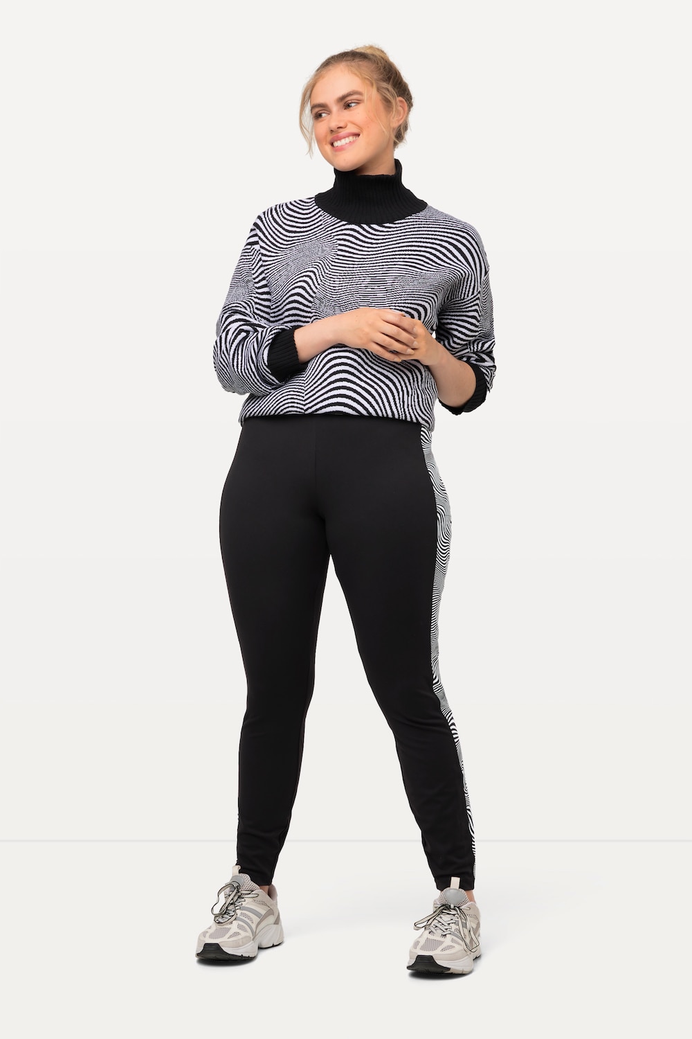 Große Größen Thermo-Funktionsleggings, Damen, schwarz, Größe: 42/44, Elasthan, Ulla Popken