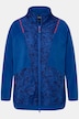 Fleece jas, gekleurde paspel, opstaande kraag, 2-weg rits