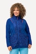 Fleece jas, gekleurde paspel, opstaande kraag, 2-weg rits