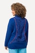 Fleece jas, gekleurde paspel, opstaande kraag, 2-weg rits