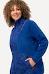 Fleece jas, gekleurde paspel, opstaande kraag, 2-weg rits