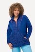 Fleece jas, gekleurde paspel, opstaande kraag, 2-weg rits