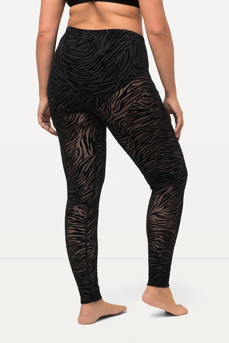 Womens Zebra Print Leggings, Animal Print Leggings, Black and
