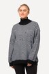 Wave Print Long Sleeve Turtleneck Sweater