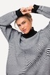 Wave Print Long Sleeve Turtleneck Sweater