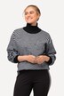 Wave Print Long Sleeve Turtleneck Sweater
