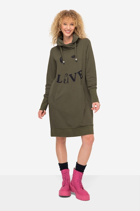 Love Graphic Long Sleeve Sweatshirt Dress