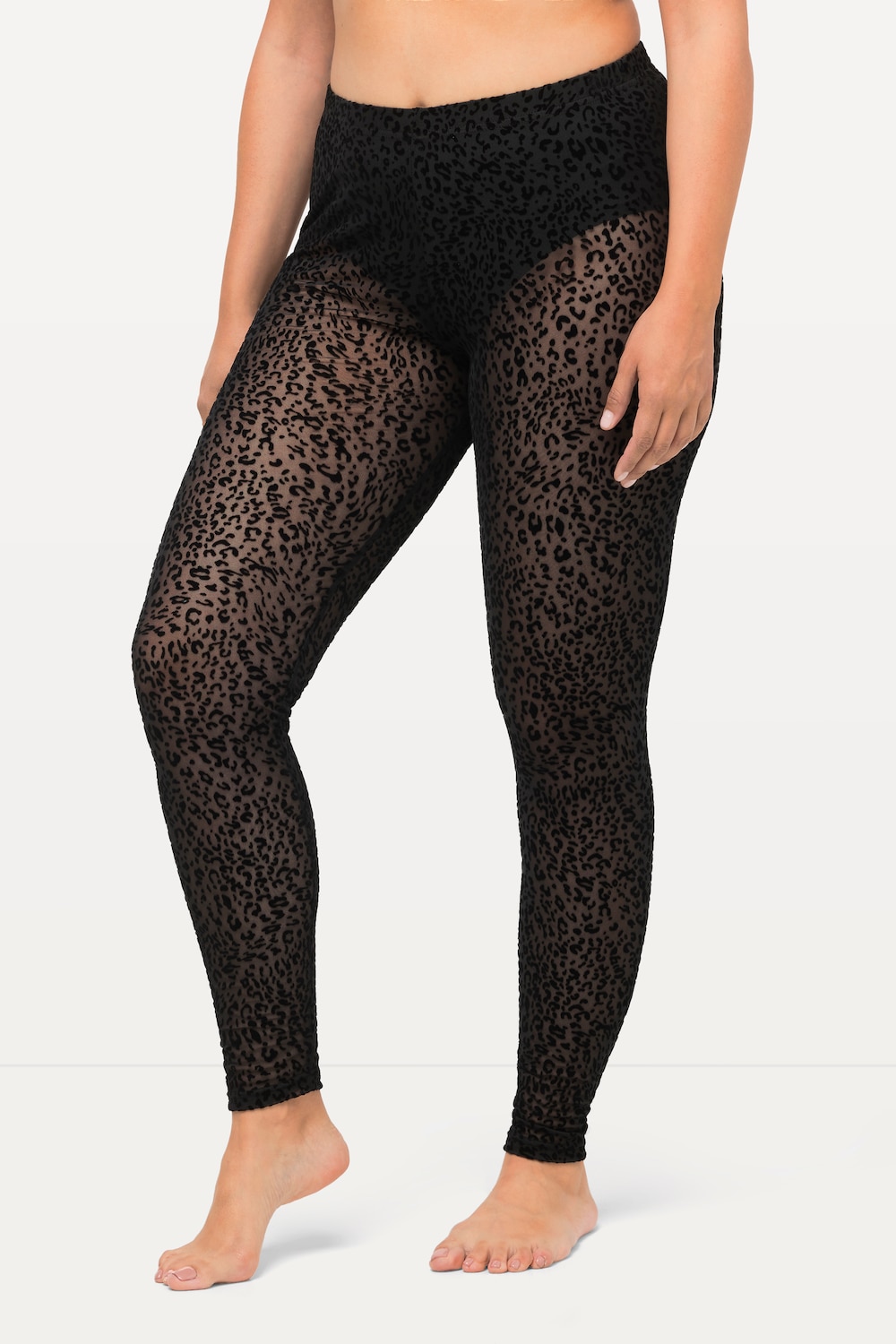 Große Größen Strumpf-Leggings, Damen, schwarz, Größe: 54/56, Polyester/Elasthan, Ulla Popken