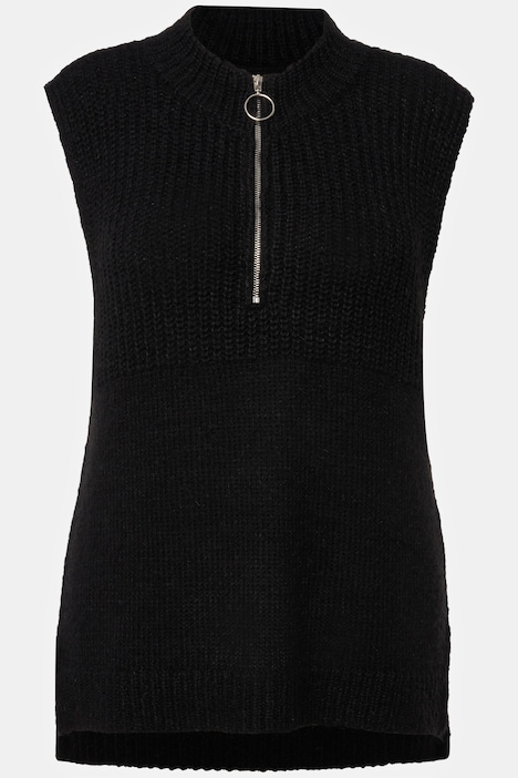 Ribbed Half-Zip Sweater Vest