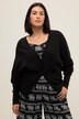 Strickjacke und Pullover, zum Wenden, oversized, V-Ausschnitt, Fledermaus-Langarm