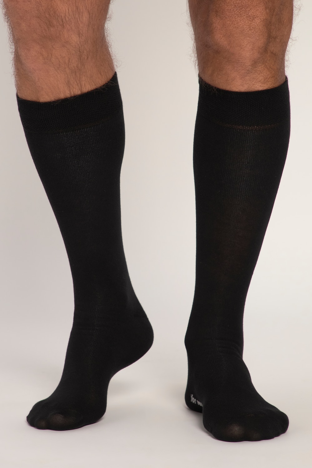 grandes tailles chaussettes hautes à bords-côtes confort, hommes, noir, taille: 47-50, coton/fibres synthétiques, jp1880