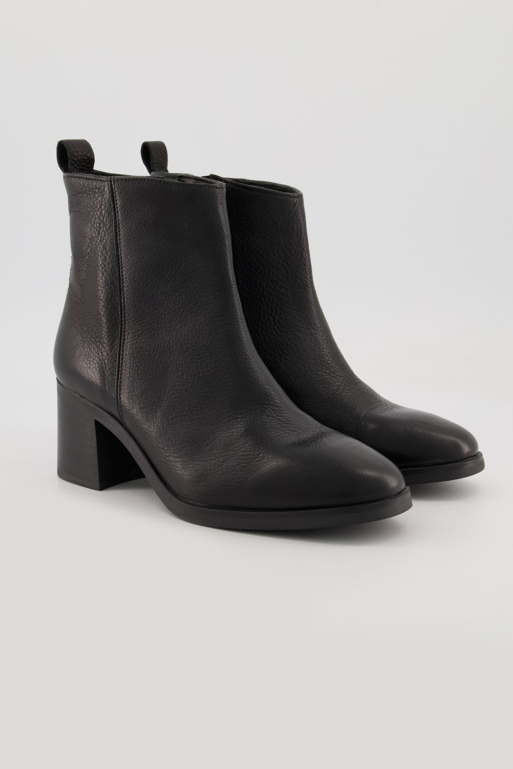 Leder-Stiefeletten, Damen, schwarz, Größe: 38, Leder/Baumwolle, Ulla Popken