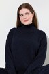 Rollkragen-Pullover, Noppen, Langarm, Biobaumwolle