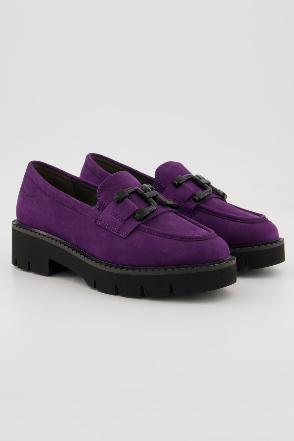 Grote Maten Leren loafers, Dames, paars, Maat: 38, Leer/Polyester, Ulla Popken