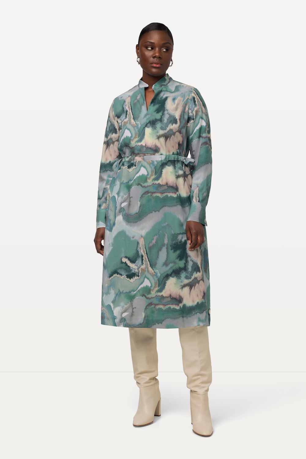 Große Größen Lyocell-Midikleid, Damen, türkis, Größe: 46/48, Synthetische Fasern, Ulla Popken