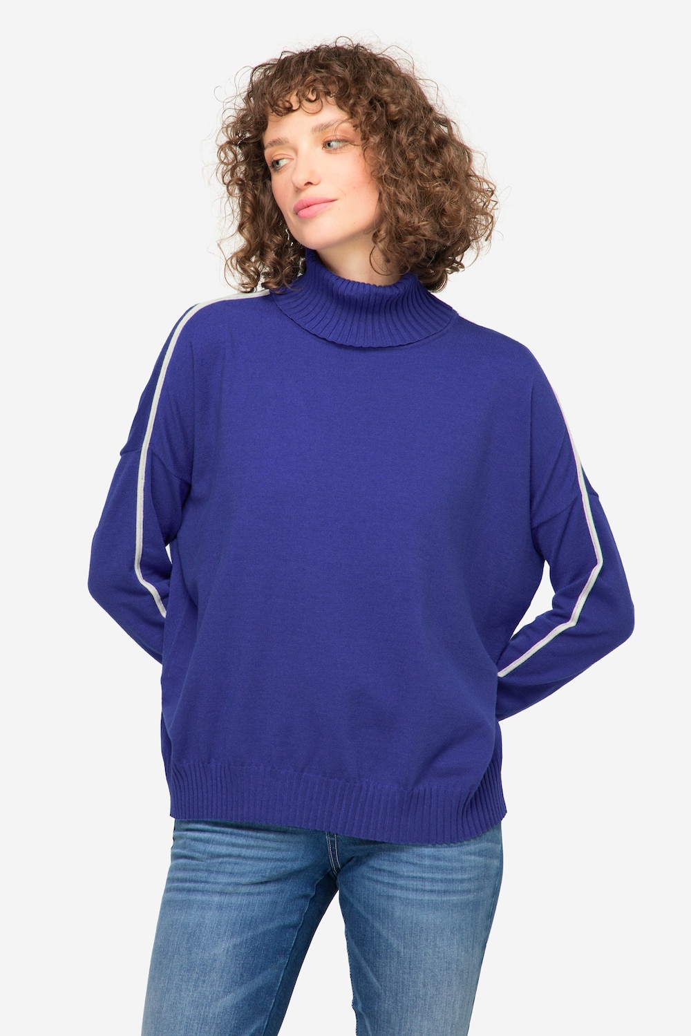 Große Größen Pullover, Damen, blau, Größe: S, Viskose/Polyester/Synthetische Fasern, LAURASON